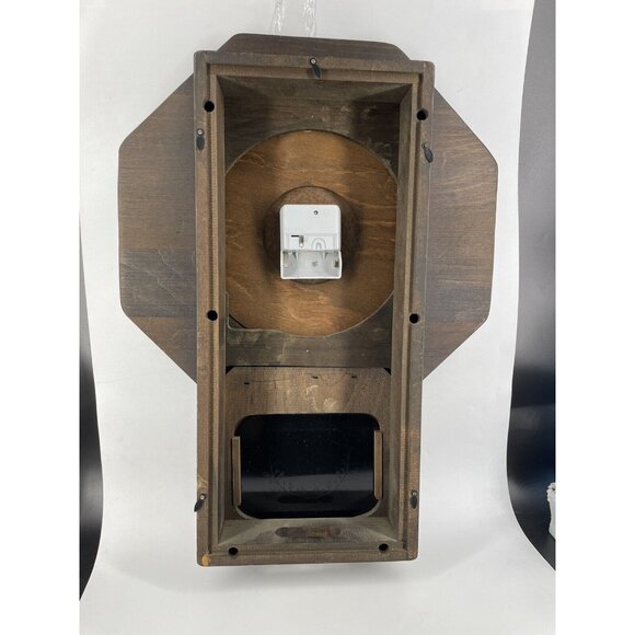 Vintage New England Clock Co Wood glass Wall Clock 20" flowers - Picture 15 of 16